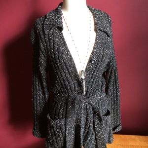 Jones & co tie waist cardigan sweater Sz M